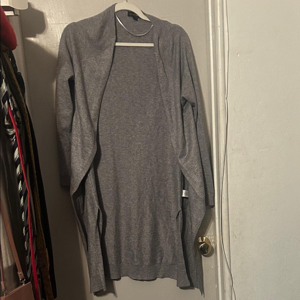 Love Tree Gray Open-Front Drape Cardigan